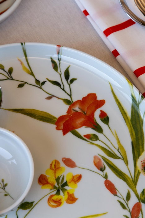 Hermia Juego de Desayuno de Porcelana de 14 Piezas Multicolor